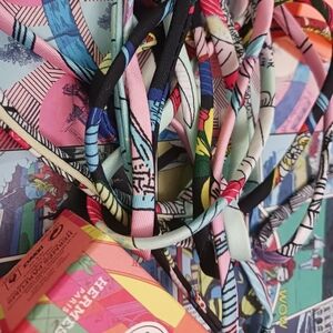 Hermes Vintage Twilly Spagetti Strings Set Of 4 Lyon, FRANCE silk Blend 42 In